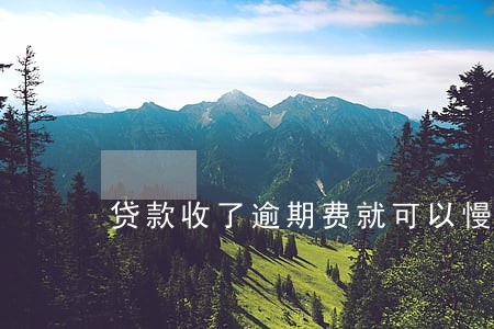 贷款收了逾期费就可以慢慢还 贷款收了逾期费就可以慢慢还