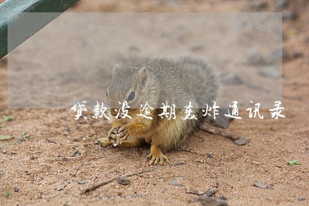贷款没逾期轰炸通讯录 贷款没逾期轰炸通讯录