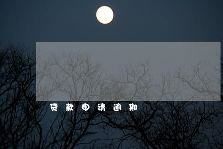 贷款申请逾期 贷款申请逾期