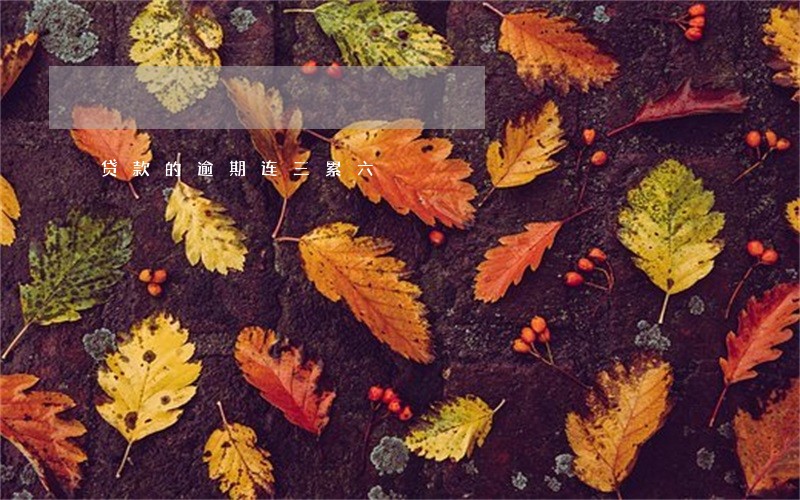 贷款的逾期连三累六