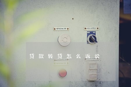 贷款转贷怎么诉讼