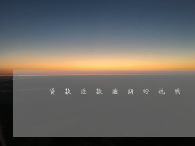 贷款还款逾期的说明 贷款还款逾期的说明