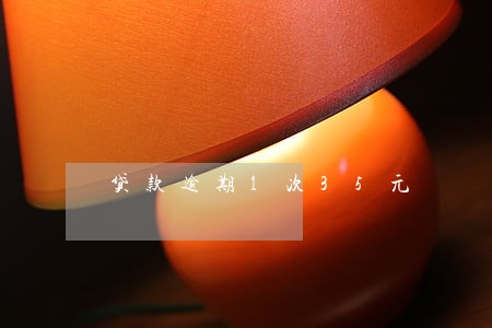 贷款逾期1次35元 贷款逾期1次35元