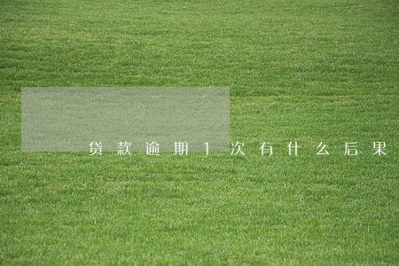 贷款逾期1次有什么后果 贷款逾期1次有什么后果