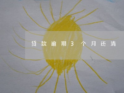 贷款逾期3个月还清 贷款逾期3个月还清