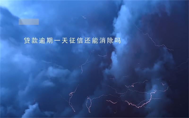 贷款逾期一天征信还能消除吗 贷款逾期一天征信还能消除吗