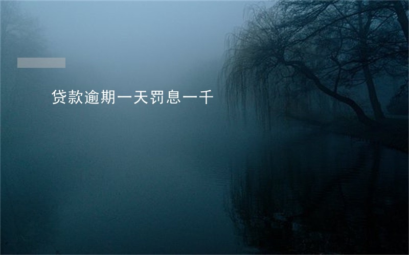 贷款逾期一天罚息一千 贷款逾期一天罚息一千