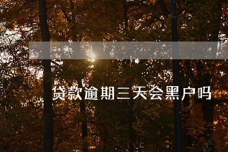 贷款逾期三天会黑户吗 贷款逾期三天会黑户吗