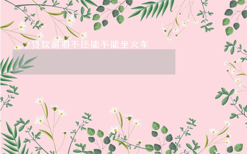 贷款逾期不还能不能坐火车 贷款逾期不还能不能坐火车