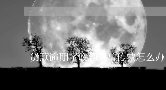 贷款逾期了收到法院传票怎么办
