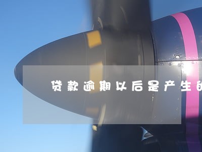 贷款逾期以后是产生的费用 贷款逾期以后是产生的费用