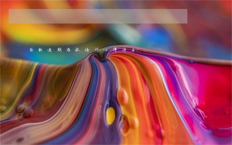 贷款逾期催收培训心得体会 贷款逾期催收培训心得体会