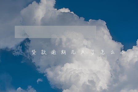 贷款逾期几天了怎么办 贷款逾期几天了怎么办
