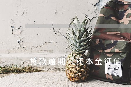 贷款逾期只还本金征信 贷款逾期只还本金征信