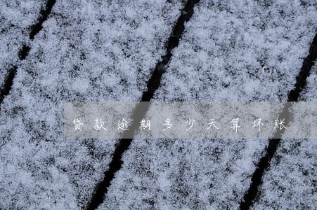 贷款逾期多少天算坏账 贷款逾期多少天算坏账