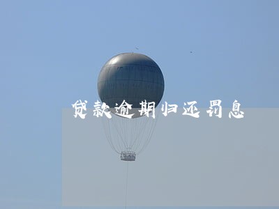 贷款逾期归还罚息 贷款逾期归还罚息