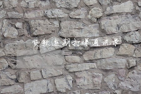 贷款逾期打爆通讯录