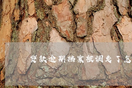 贷款逾期档案被调走了怎么办 贷款逾期档案被调走了怎么办