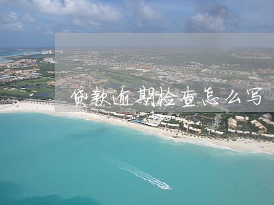 贷款逾期检查怎么写 贷款逾期检查怎么写