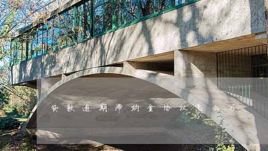 贷款逾期滞纳金协议怎么写 贷款逾期滞纳金协议怎么写