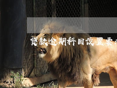 贷款逾期科目设置要求 贷款逾期科目设置要求