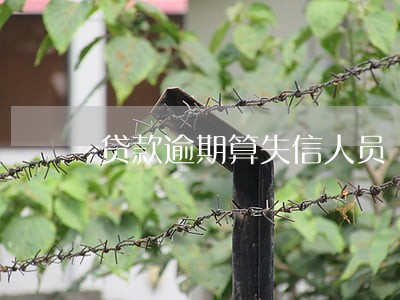 贷款逾期算失信人员 贷款逾期算失信人员