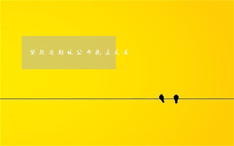 贷款逾期被公布执法风暴 贷款逾期被公布执法风暴