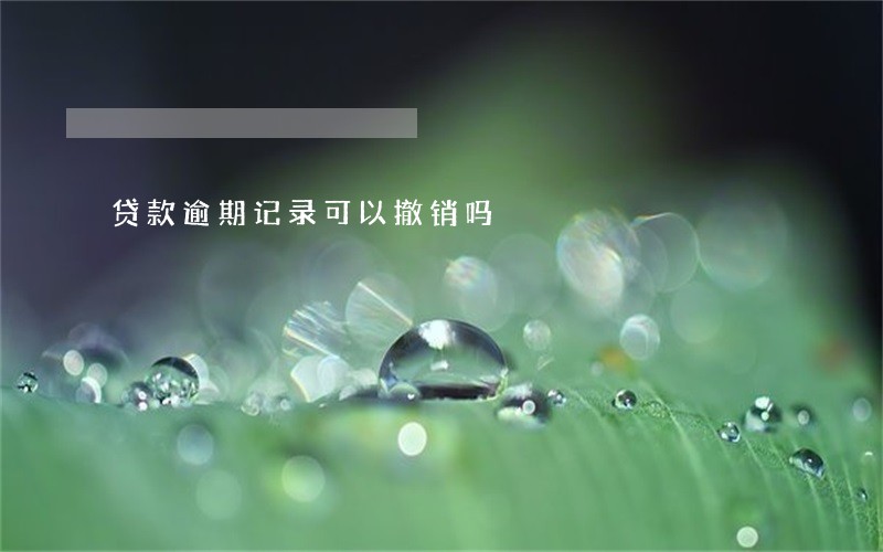 贷款逾期记录可以撤销吗 贷款逾期记录可以撤销吗