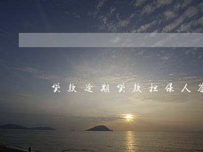 贷款逾期贷款担保人签字 贷款逾期贷款担保人签字