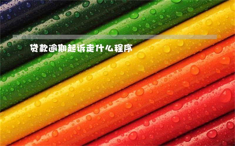 贷款逾期起诉走什么程序 贷款逾期起诉走什么程序