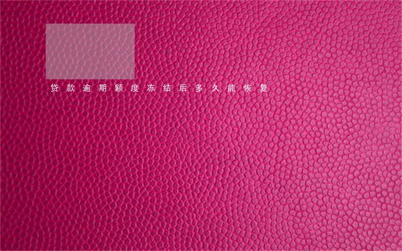贷款逾期额度冻结后多久能恢复 贷款逾期额度冻结后多久能恢复