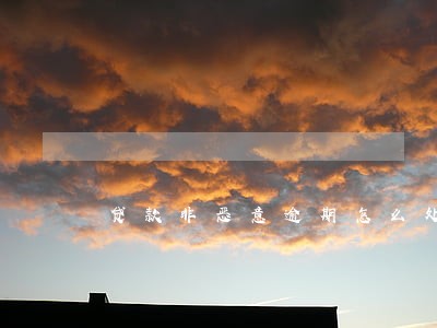 贷款非恶意逾期怎么处理 贷款非恶意逾期怎么处理