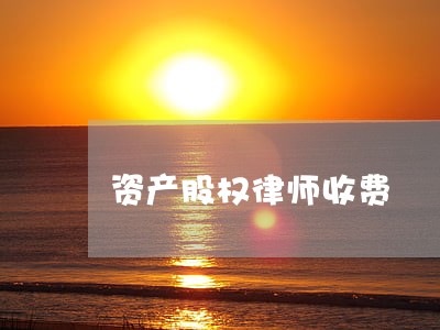 资产股权律师收费 资产股权律师收费
