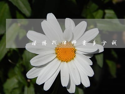 赌博找律师要多少钱 赌博找律师要多少钱