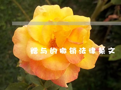 赠与的撤销法律条文 赠与的撤销法律条文