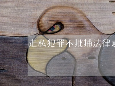 走私犯罪不批捕法律意见书