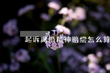 起诉离婚精神赔偿怎么算 起诉离婚精神赔偿怎么算