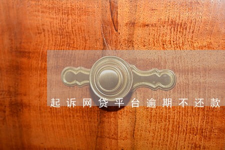 起诉网贷平台逾期不还款 起诉网贷平台逾期不还款
