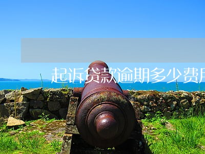 起诉贷款逾期多少费用标准 起诉贷款逾期多少费用标准