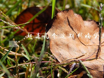 超过几个逾期影响贷款 超过几个逾期影响贷款