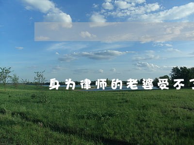 身为律师的老婆受不了了 身为律师的老婆受不了了