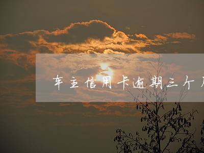 车主信用卡逾期三个月 车主信用卡逾期三个月