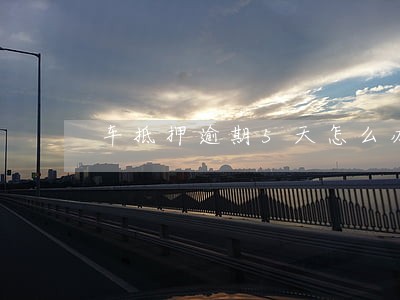 车抵押逾期5天怎么办