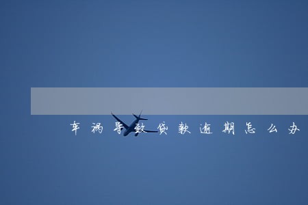 车祸导致贷款逾期怎么办 车祸导致贷款逾期怎么办