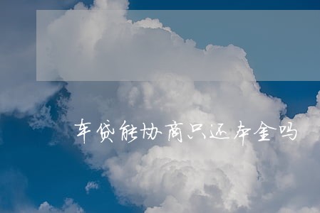 车贷能协商只还本金吗 车贷能协商只还本金吗