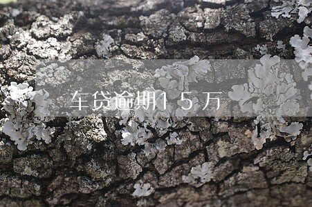 车贷逾期15万 车贷逾期15万