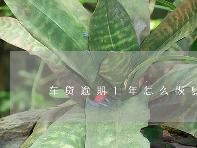 车贷逾期1年怎么恢复 车贷逾期1年怎么恢复
