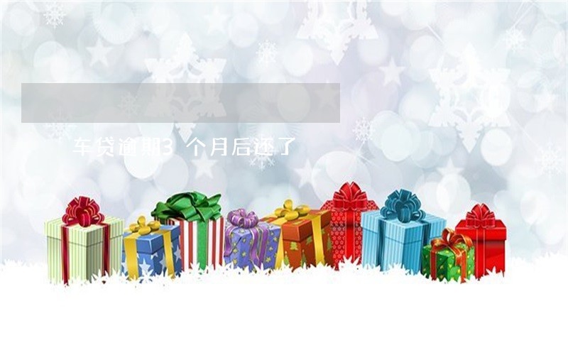 车贷逾期3个月后还了 车贷逾期3个月后还了