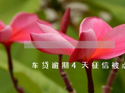 车贷逾期4天征信被点了关注