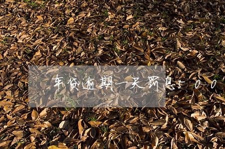车贷逾期一天罚息500